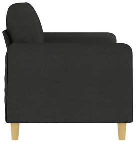 Sofá de 2 lugares tecido 140 cm preto