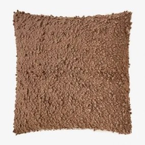Almofada Quadrada 45x45 Cm Em Tecido Bouclé Zanero Castanho Praliné - Sklum