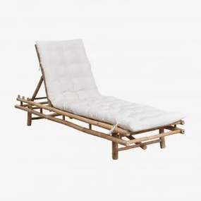 Pack De 2 Espreguiçadeiras Em Bambu Gossy Bambu & Gardénia Branco - Sklum