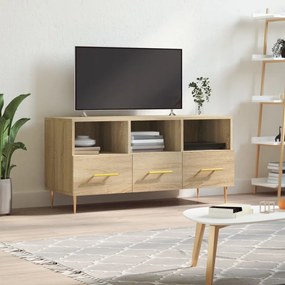 vidaXL Móvel de TV 102x36x50 cm derivados de madeira carvalho sonoma