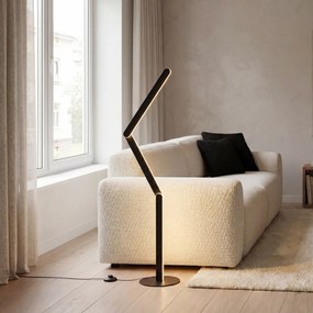 Candeeiro de pé de design preto com LED regulável em 3 níveis - Gate