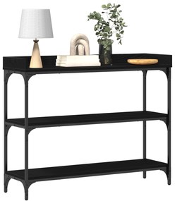 Console vidaXL Preto Carvalho 100x30x80 cm Madeira Engenharia e Aço