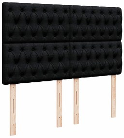 Cama com molas/colchão 160x200 cm tecido preto