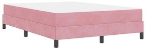 Cama box spring com colchão Rosa 160 x 200 cm Veludo