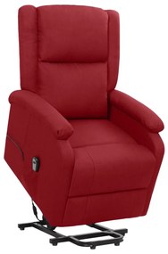 Poltrona elevatória tecido vermelho tinto