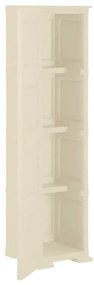 Armário de plástico 40x43x164 cm design de madeira branco nata