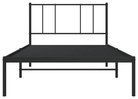 Estrutura de cama com cabeceira 100x200 cm metal preto