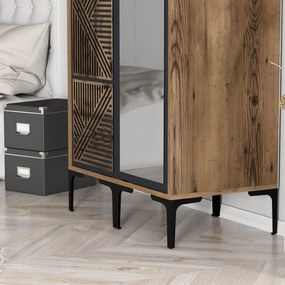 Guarda-roupa Kumsal PR – Nogueira/Antracite – 80x47,5x201,4 cm