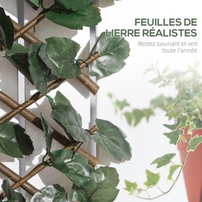 2 painéis de Sebe artificial 295 x 70 cm com folhas para parede, que protege da vista, comprimento ajustável, treliça extensível em PE verde