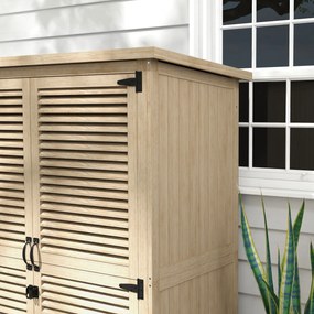 Armário de Jardim de Madeira 0,83 m² 127x65x168 cm Armário Exterior de