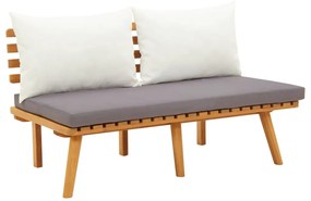 vidaXL Banco de jardim com almofadões 115 cm madeira acácia maciça