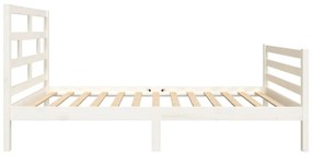 Estrutura de cama 90x200 cm madeira de pinho maciça branco