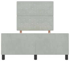 Cama vidaXL Cinza Claro 120x190 cm Veludo