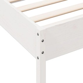 Cama sem colchão 100x200 cm madeira de pinho maciça branco