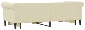 Sofá-cama com gavetão 90x200 cm couro artificial creme