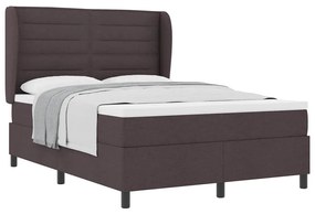 Cama Box com Colchão Castanho Escuro 140x200 cm em Tecido