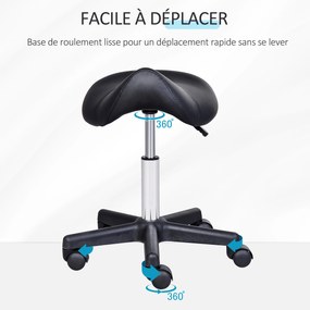Banco com rodas, banco de massagem com altura ajustável entre 43 e 55 cm e assento ergonómico, cadeira de trabalho com rodas e rotação de 360°, para s