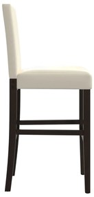 Cadeiras de bar 2 pcs seringueira maciça e couro artificial