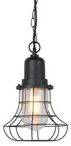Candeeiro de suspensão rústico para exterior preto - Moreno