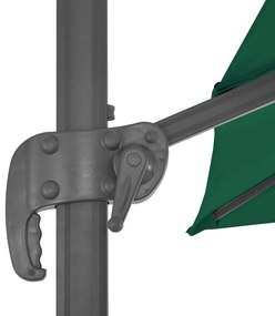 Guarda-sol cantilever com poste alumínio 300x300 cm verde