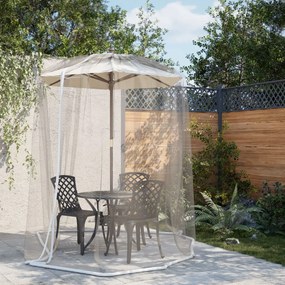 Rede mosquiteira para guarda-sol malha 220 Φ330x250 cm branco
