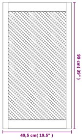 Portas de armário design treliça 2 pcs 49,5x99 cm pinho maciço