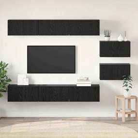 Conjunto de móvel de TV 8 pcs Carvalho preto 60 x 30 x 30.5 cm