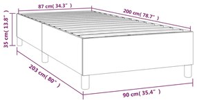 Estrutura de cama sem colchão 90x200 cm tecido cinzento-claro
