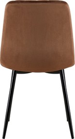 Conjunto de 4 cadeiras Jantar Dijon em veludo castanho