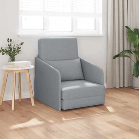 vidaXL Sofá Cama de Chão 2-em-1 Cinza Claro 65x80x83 cm Tecido