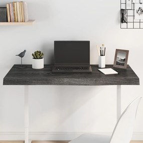vidaXL Tampo de mesa 100x60x(2-6) cm carvalho tratado castanho-escuro