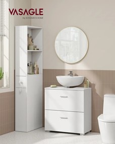 Móvel casa de banho de lavatório (NÃO INCLUIDO) 30 x 60 x 63,8 cm com 2 gavetas grandes Coleção CUSTOS branco