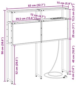 Cabeceira de armazenamento com cabeceira Carvalho sonoma 80 cm