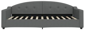 Sofá-cama com gavetão 100x200 cm tecido cinzento-escuro