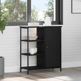 vidaXL Sideboard Preto Carvalho 70x30x80 cm Madeira de engenharia
