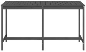 Mesa de jardim 203,5x90x110 cm madeira de pinho maciça cinzento