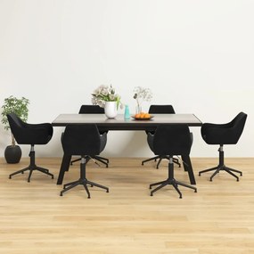 vidaXL Cadeiras de jantar giratórias 6 pcs veludo preto
