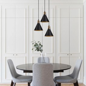 Candeeiro de Teto Berceste – Preto – Diâmetro 40 cm x Altura 117 cm