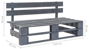 4 pcs conj. lounge paletes c/ almofadões pinho impregnado cinza