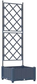Vaso de Jardim com Treliça Cinza 40x40x125.5 cm