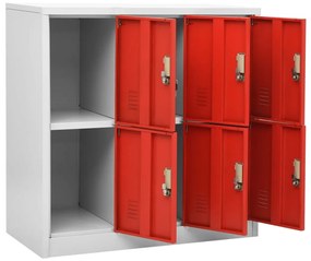 Cacifos 2 pcs 90x45x92,5 cm aço cinzento-claro e vermelho