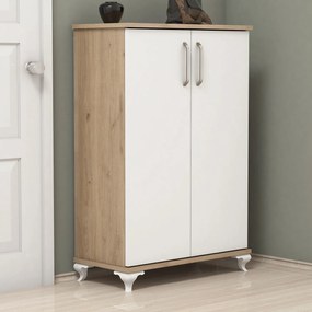 Sapateira Asta – Nogueira e Branco – 72x100x32,5 cm