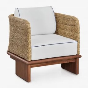 Poltrona De Jardim Famara Em Rattan E Madeira De Acácia Castanho-acácia Escuro - Sklum
