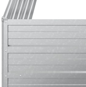 Canteiro elevado de jardim 100x40x45cm aço galvanizado prateado