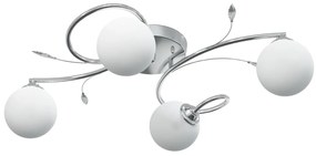 Candeeiro teto c/ abajures vidro redondos p/ 4 lâmpadas LED G9
