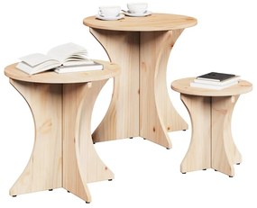 Mesa de centro 3 pcs Natural 46 x 46 x 47 cm