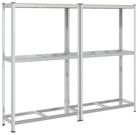 Prateleiras para pneus de 2 camadas 2unid prateado 110x40x180cm