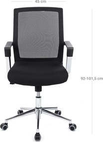 Cadeira escritorio giratória com encosto em rede preta