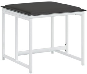 11 pcs conj. de jantar p/ jardim c/ almofadões textilene branco