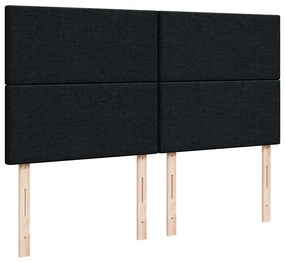 Estrutura de cama otomana com colchão 160x200 cm tecido preto